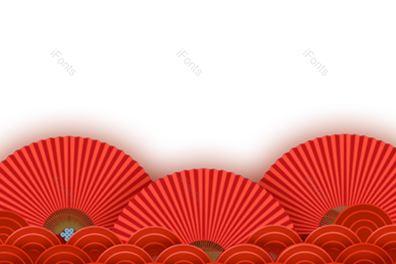 中国风图片,深红色元素,装饰元素PNG,折扇免抠素材
